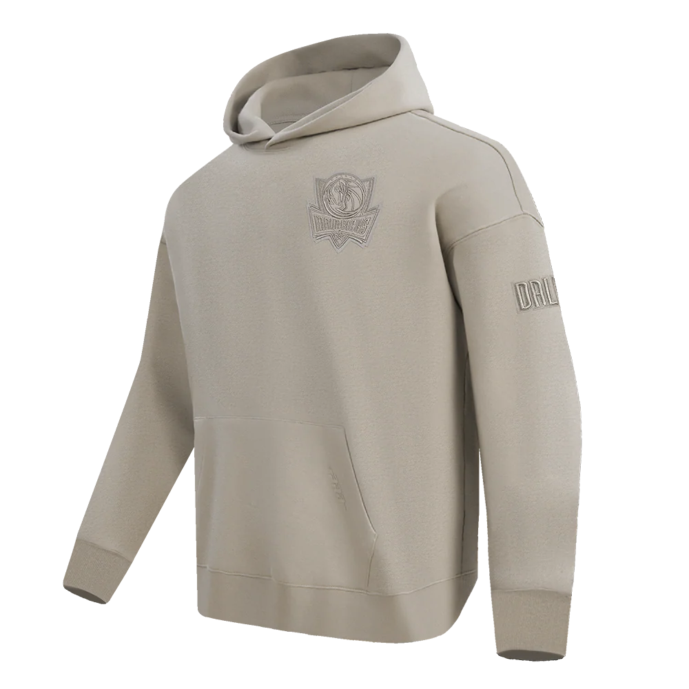 NBA DALLAS MAVERICKS NEUTRAL MEN'S DROP SHOULDER FLC PO HOODIE (TAUPE) - Image 4