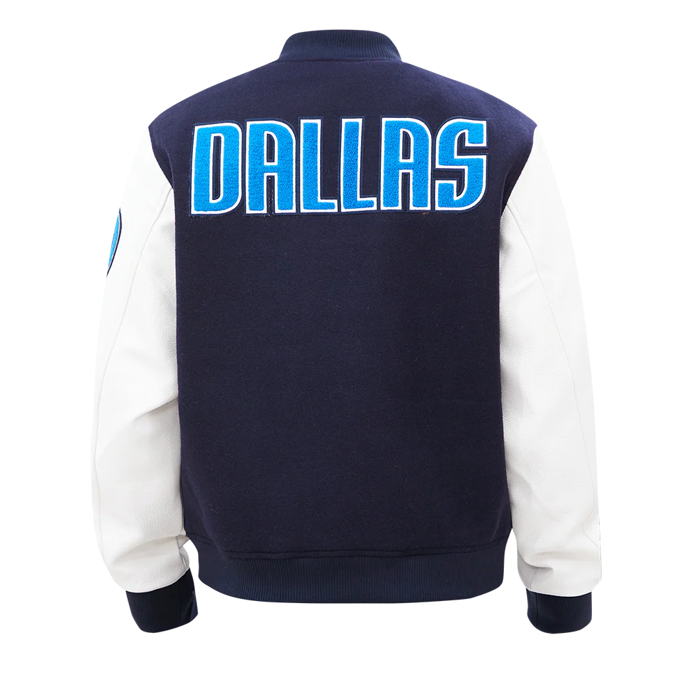 NBA DALLAS MAVERICKS CLASSIC WOOL MEN'S VARSITY JACKET (MIDNIGHT NAVY/WHITE) - Image 4