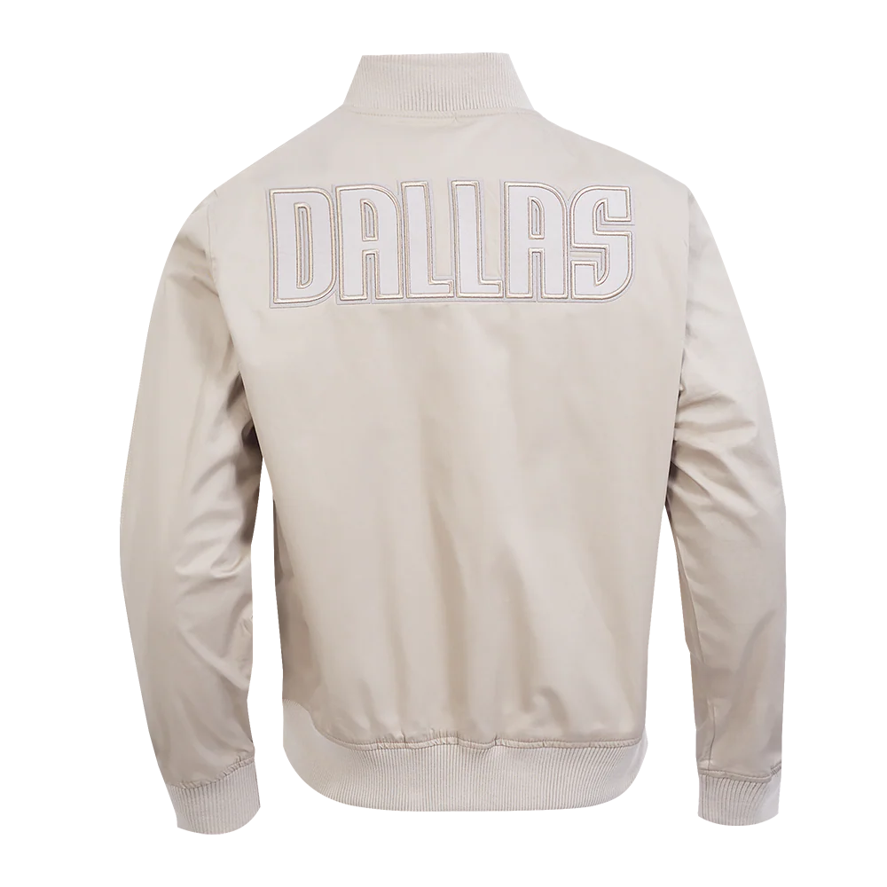 NBA DALLAS MAVERICKS NEUTRAL MEN'S TWILL JACKET (TAUPE) - Image 3