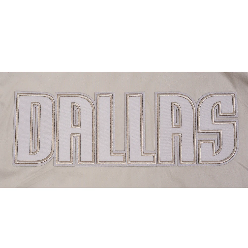 NBA DALLAS MAVERICKS NEUTRAL MEN'S TWILL JACKET (TAUPE) - Image 7