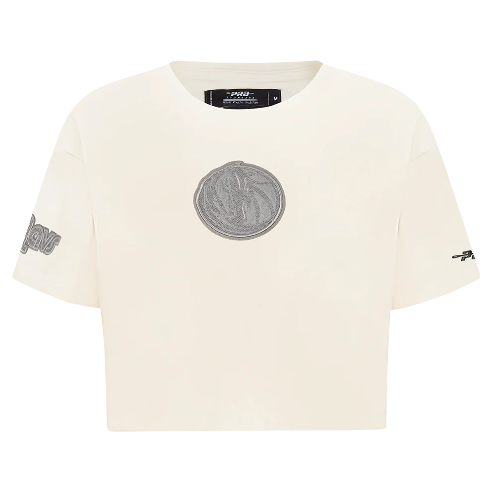 NBA DALLAS MAVERICKS REVERSE FRENCH TERRY WOMEN'S SJ BOXY TEE (EGGSHELL)