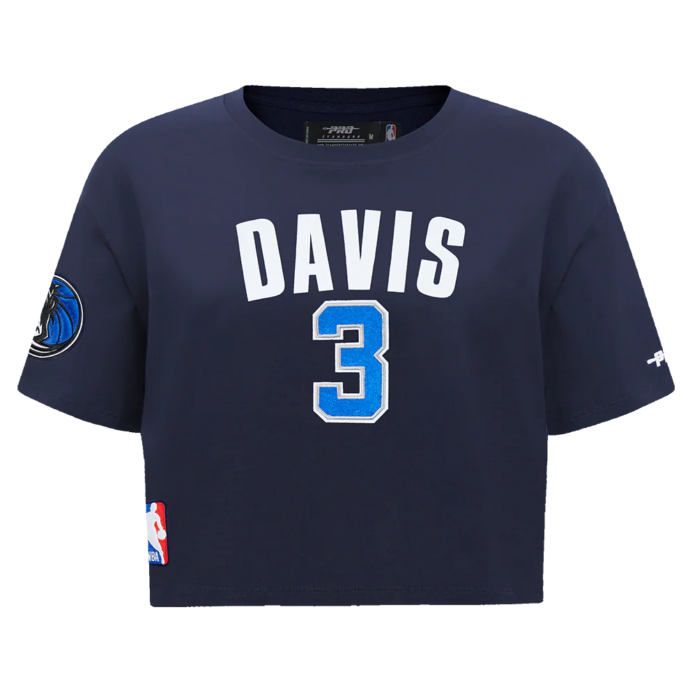 NBA DALLAS MAVERICKS ANTHONY DAVIS #3 CLASSIC PNN WOMEN'S SJ BOXY TEE (MIDNIGHT NAVY) - Image 3