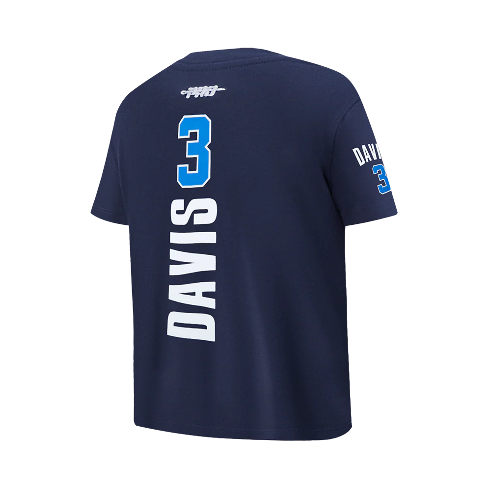 DALLAS MAVERICKS Anthony Davis #3 CLASSIC PNN BIG BOY'S SS TEE (MIDNIGHT NAVY) - Image 4