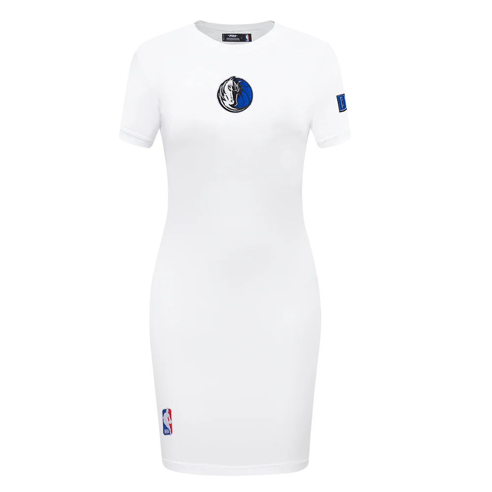 NBA DALLAS MAVERICKS CLASSIC WOMEN'S BODY CON DRESS (WHITE)