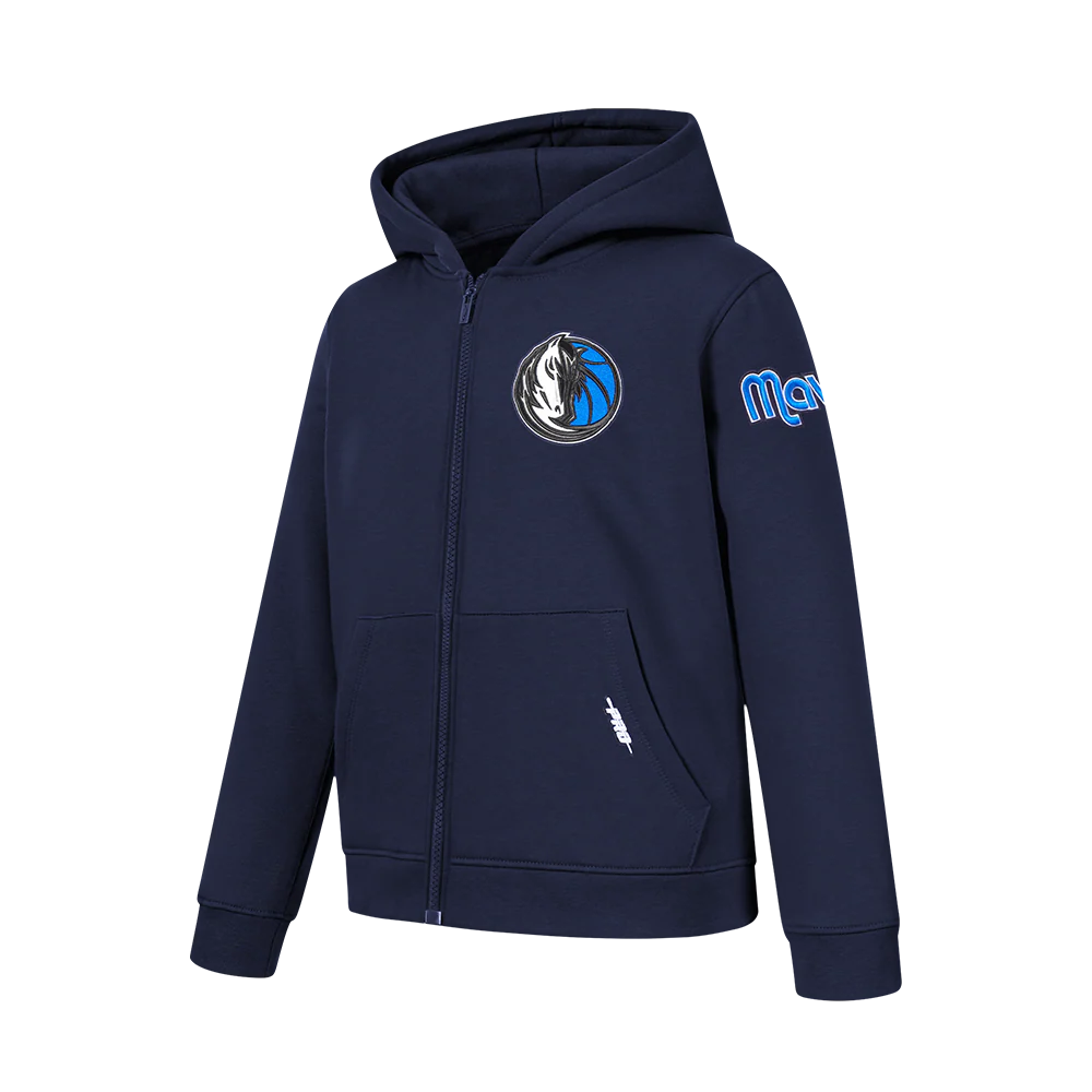 NBA DALLAS MAVERICKS CLASSIC BIG BOYS FLC FZ PO HOODIE (MIDNIGHT NAVY) - Image 2