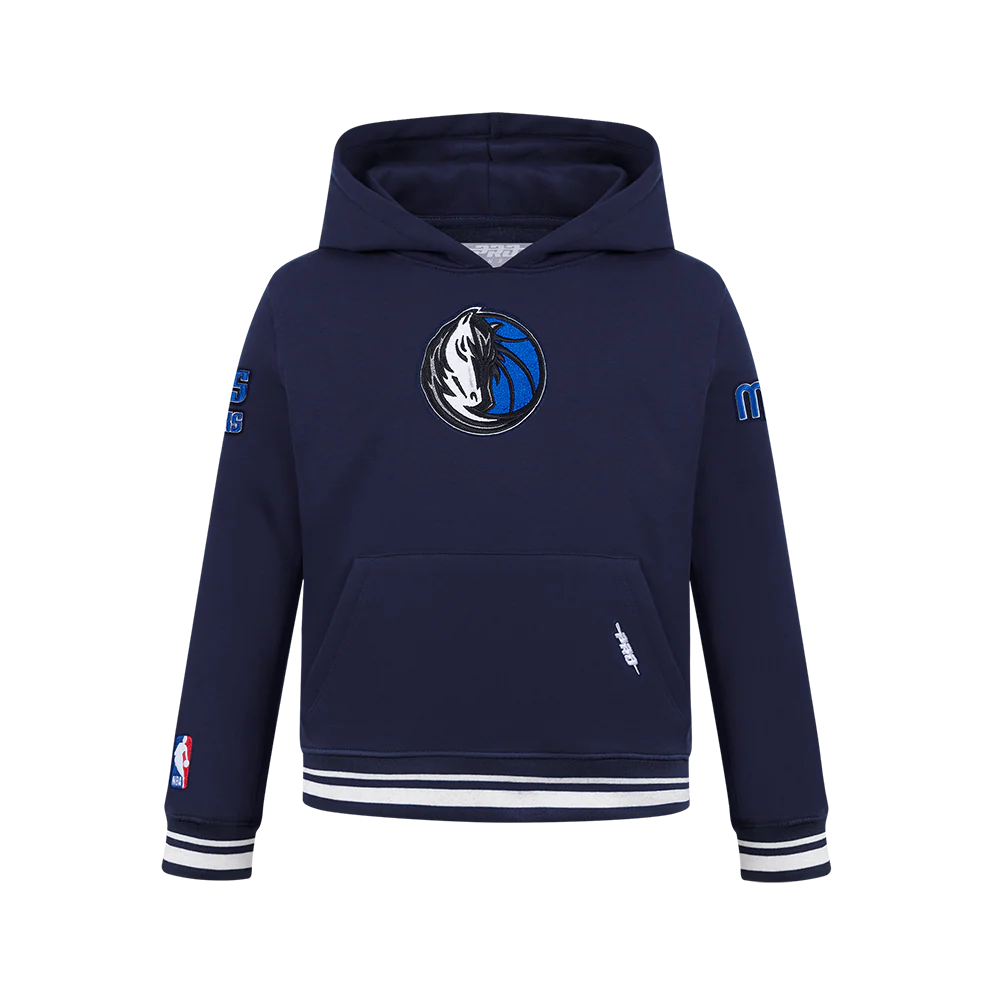 NBA DALLAS MAVERICKS RETRO CLASSIC BIG BOYS RIB FLEECE PULLOVER HOODIE (MIDNIGHT NAVY)