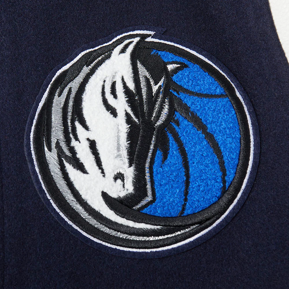 NBA DALLAS MAVERICKS CLASSIC BIG BOYS WOOL VARSITY JACKET (MIDNIGHT NAVY/WHITE) - Image 6
