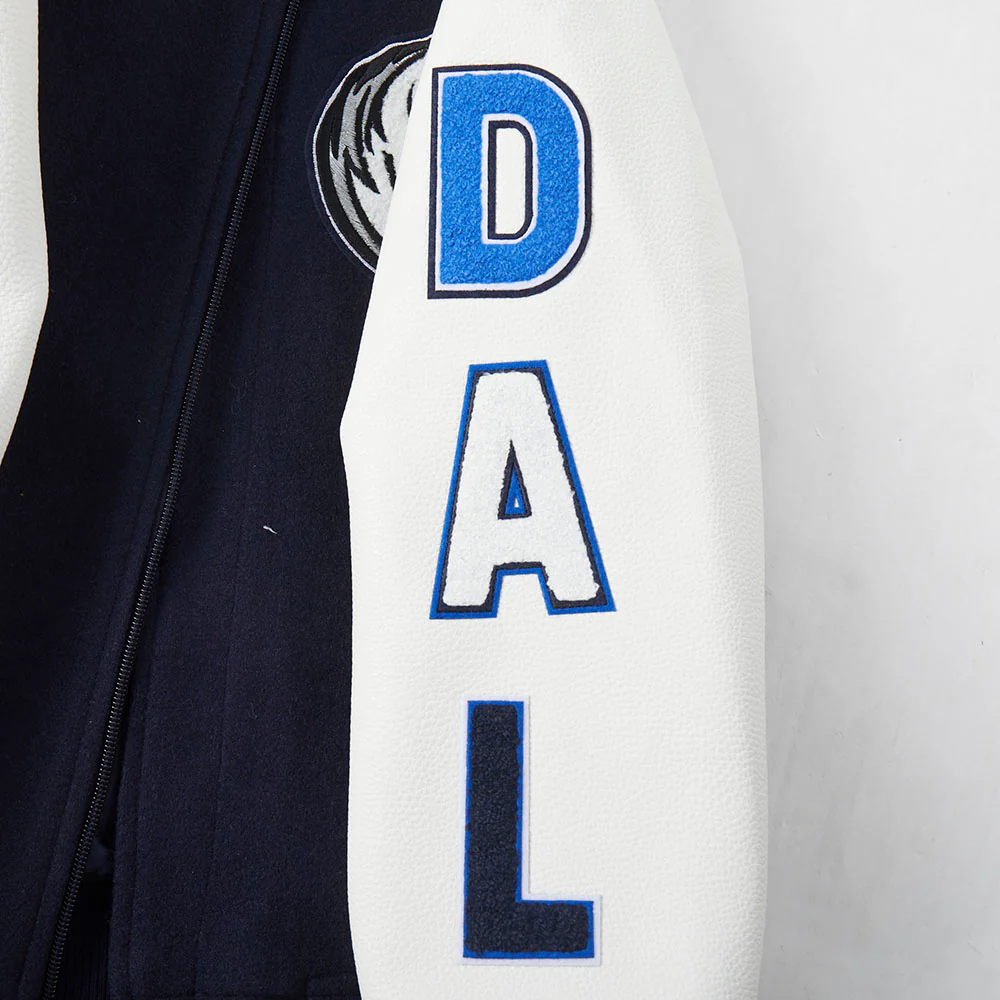 NBA DALLAS MAVERICKS CLASSIC BIG BOYS WOOL VARSITY JACKET (MIDNIGHT NAVY/WHITE) - Image 9