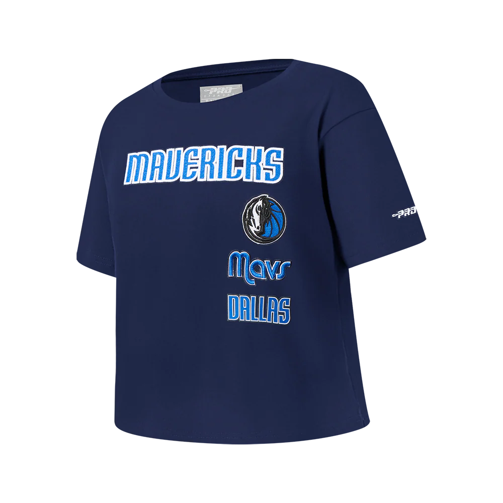 NBA DALLAS MAVERICKS RETRO CLASSIC BIG GIRLS SHORT SLEEVE BOXY TEE (MIDNIGHT NAVY) - Image 2