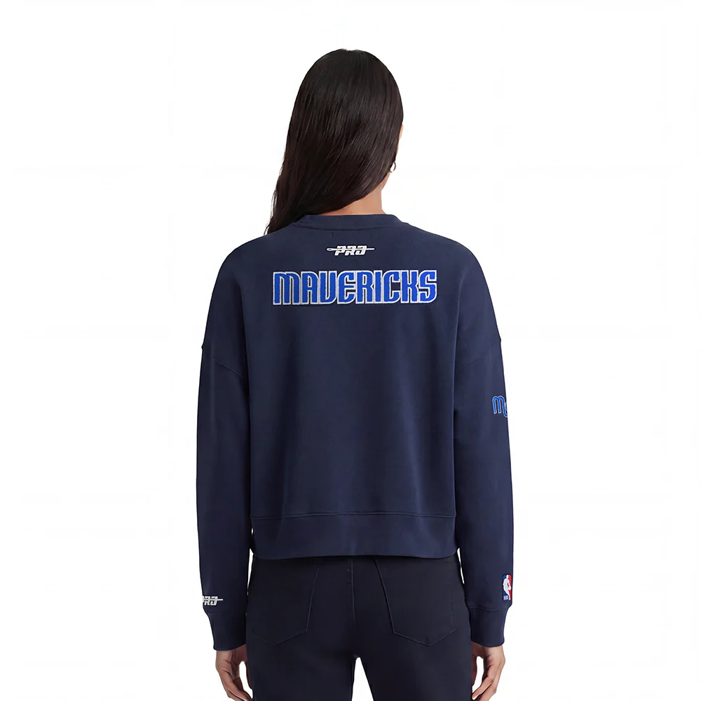 NBA DALLAS MAVERICKS ANTHONY DAVIS #3 CLASSIC PNN WOMEN'S FLC CREWNECK (MIDNIGHT NAVY) - Image 2