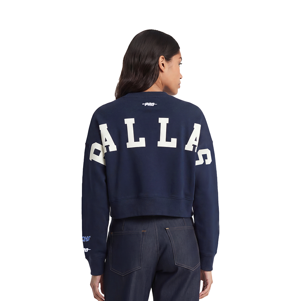 NBA DALLAS MAVERICKS WINGSPAN WOMEN'S FLC CREWNECK V2 (MIDNIGHT NAVY)