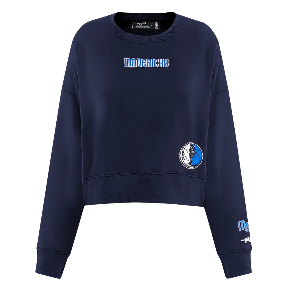 NBA DALLAS MAVERICKS WINGSPAN WOMEN'S FLC CREWNECK V2 (MIDNIGHT NAVY) - Image 3