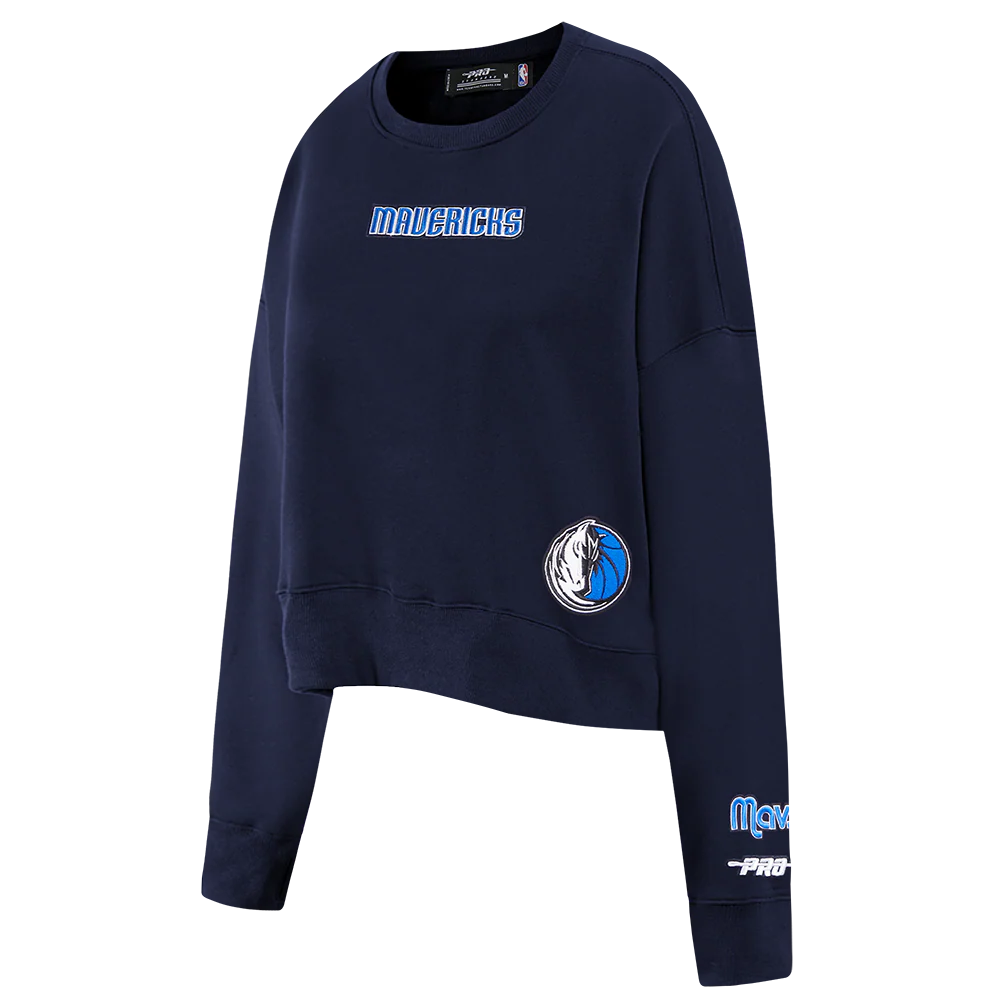 NBA DALLAS MAVERICKS WINGSPAN WOMEN'S FLC CREWNECK V2 (MIDNIGHT NAVY) - Image 4
