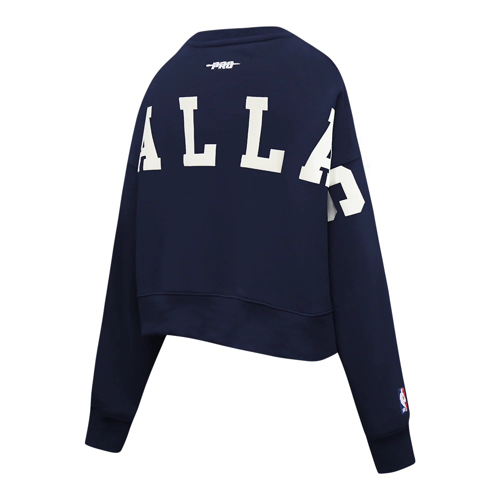 NBA DALLAS MAVERICKS WINGSPAN WOMEN'S FLC CREWNECK V2 (MIDNIGHT NAVY) - Image 6