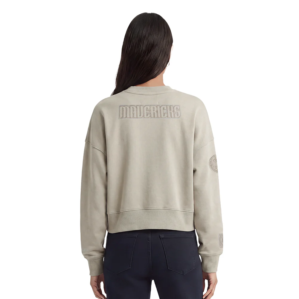 NBA DALLAS MAVERICKS NEURAL WOMEN'S FLC CREWNECK (TAUPE) - Image 2
