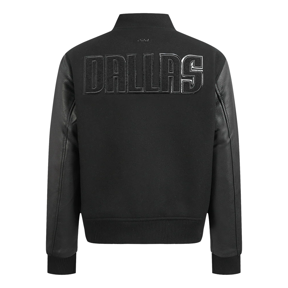 NBA DALLAS MAVERICKS TRIPLE BLACK WOMEN'S WOOL VARSITY JACKET (TRIPLE BLACK) - Image 3
