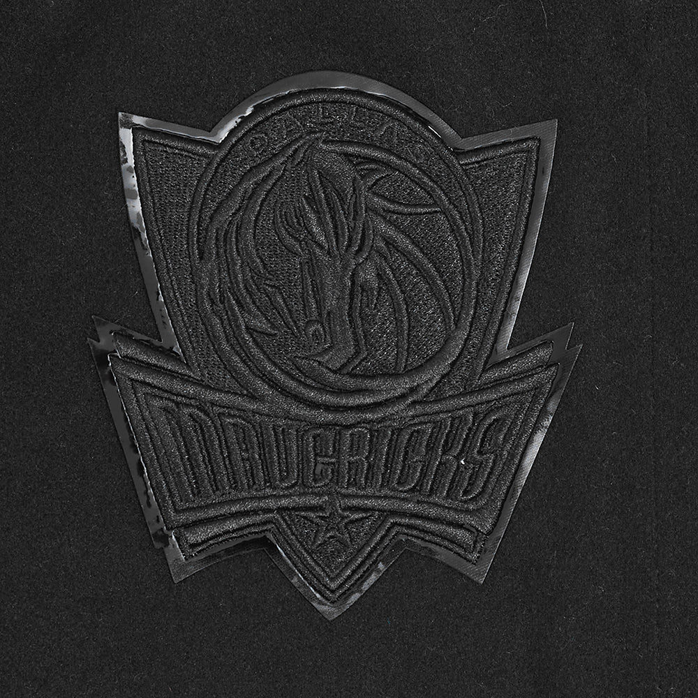NBA DALLAS MAVERICKS TRIPLE BLACK WOMEN'S WOOL VARSITY JACKET (TRIPLE BLACK) - Image 5