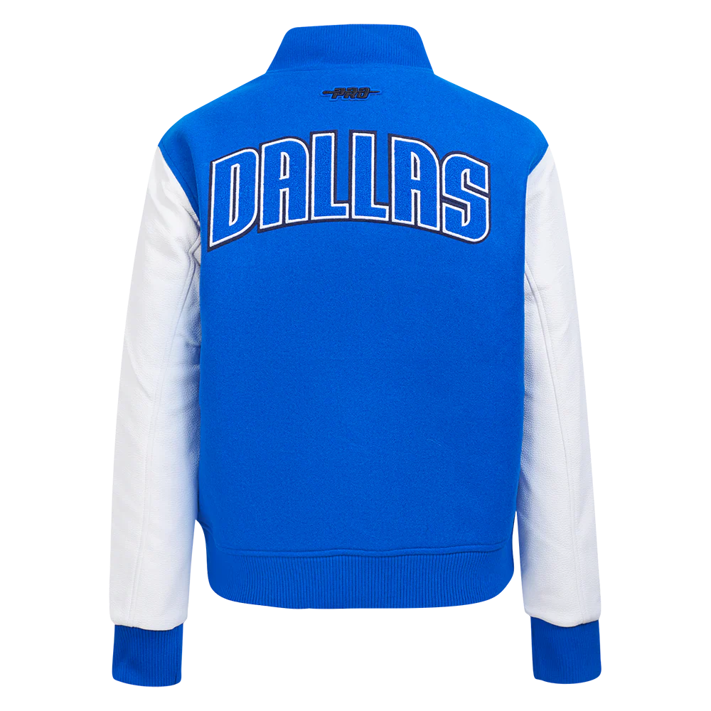 NBA DALLAS MAVERICKS CLASSIC WOMEN'S WOOL VARSITY JACKET (ROYAL BLUE/WHITE) - Image 3