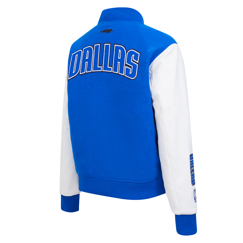 NBA DALLAS MAVERICKS CLASSIC WOMEN'S WOOL VARSITY JACKET (ROYAL BLUE/WHITE) - Image 4