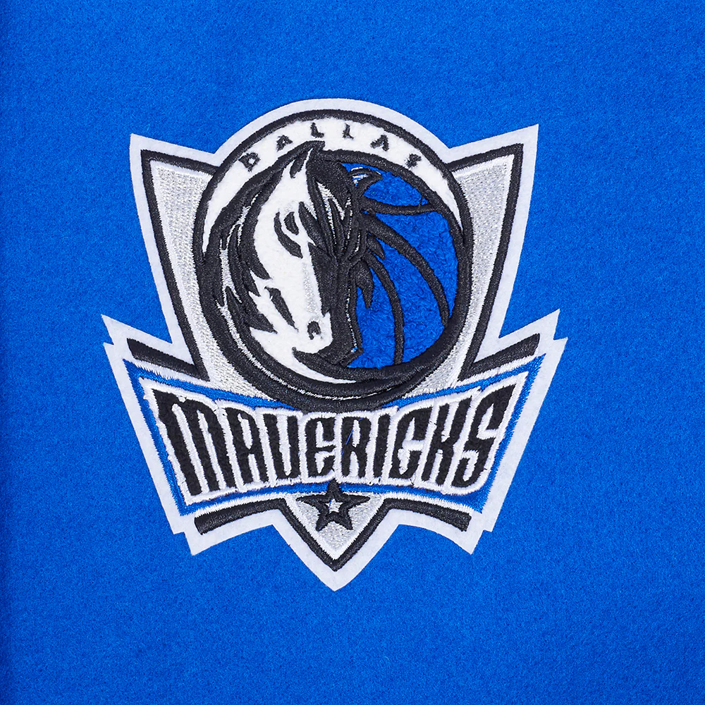 NBA DALLAS MAVERICKS CLASSIC WOMEN'S WOOL VARSITY JACKET (ROYAL BLUE/WHITE) - Image 5