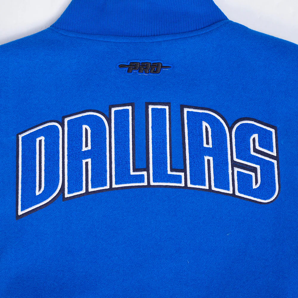 NBA DALLAS MAVERICKS CLASSIC WOMEN'S WOOL VARSITY JACKET (ROYAL BLUE/WHITE) - Image 8