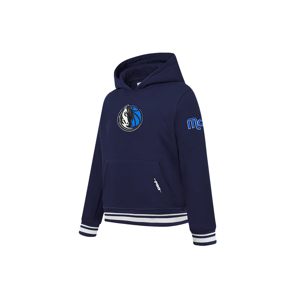 NBA DALLAS MAVERICKS RETRO CLASSIC LITTLE BOYS RIB FLEECE PULLOVER HOODIE (MIDNIGHT NAVY) - Image 2