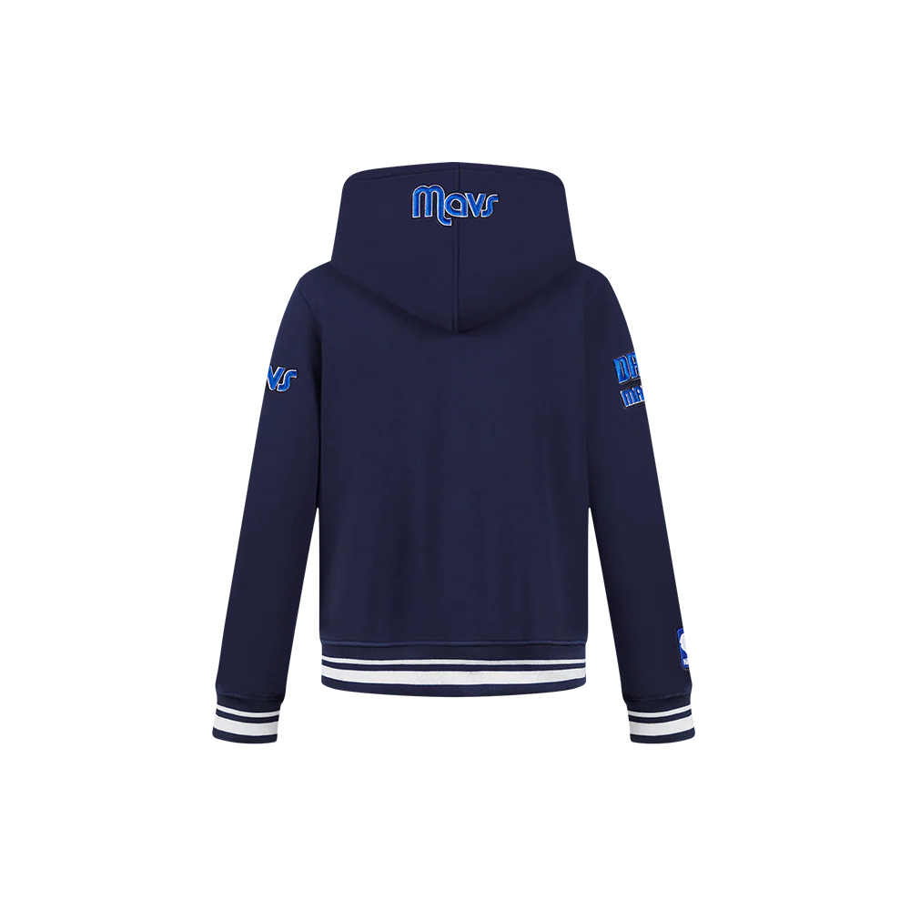 NBA DALLAS MAVERICKS RETRO CLASSIC LITTLE BOYS RIB FLEECE PULLOVER HOODIE (MIDNIGHT NAVY) - Image 3