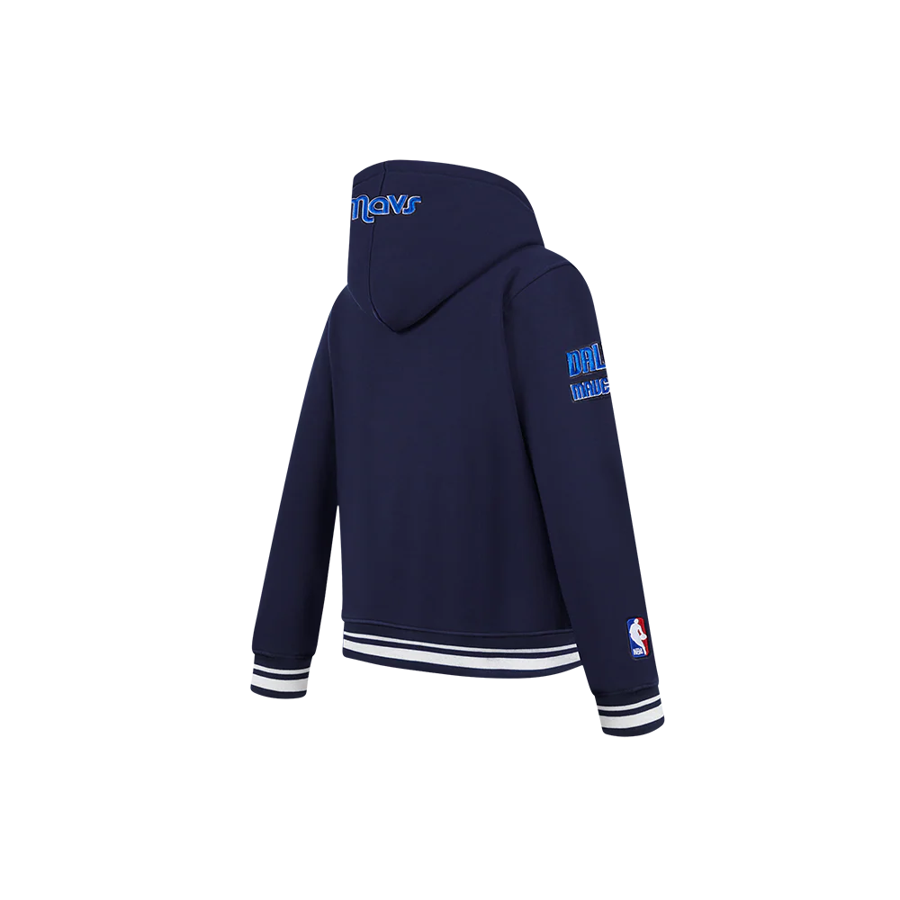 NBA DALLAS MAVERICKS RETRO CLASSIC LITTLE BOYS RIB FLEECE PULLOVER HOODIE (MIDNIGHT NAVY) - Image 4