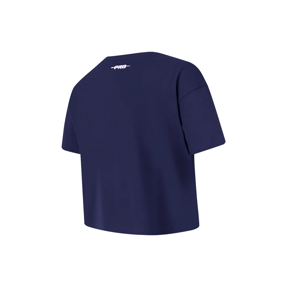 NBA DALLAS MAVERICKS RETRO CLASSIC LITTLE GIRLS SHORT SLEEVE BOXY TEE (MIDNIGHT NAVY) - Image 4