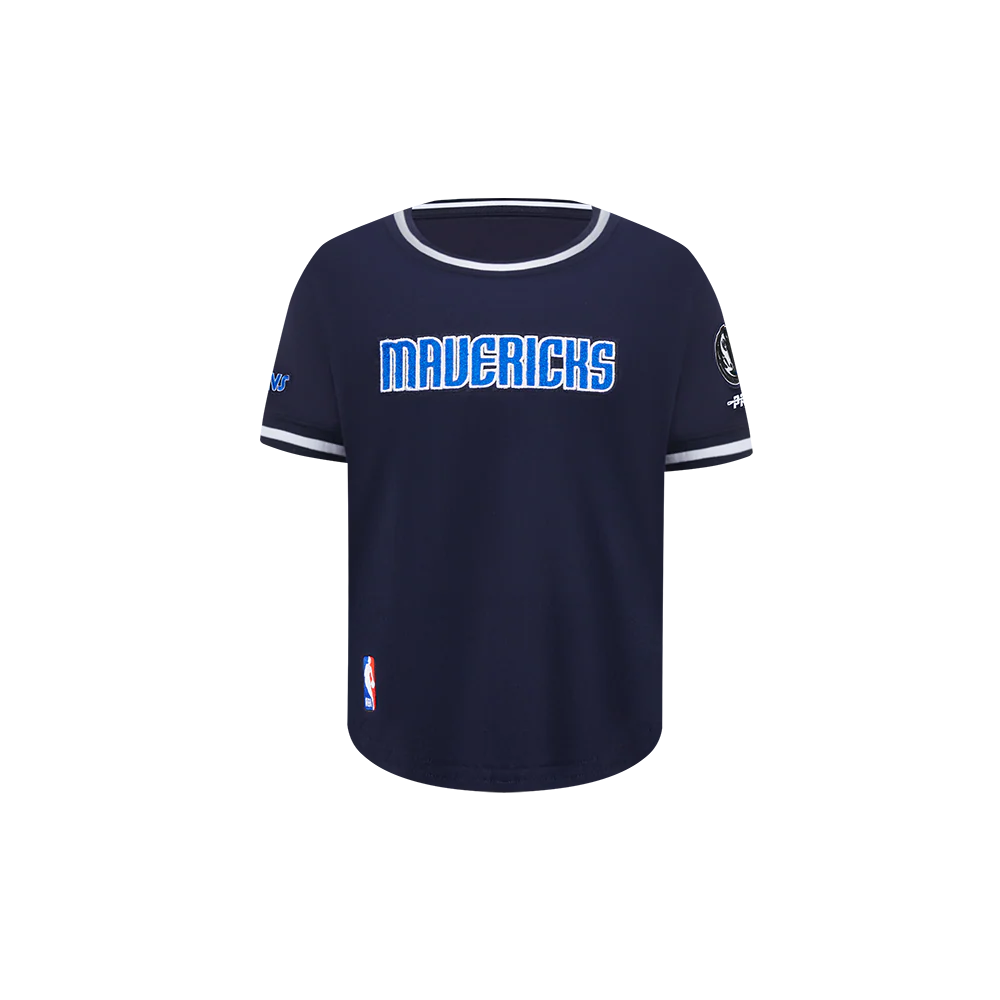 NBA DALLAS MAVERICKS CLASSIC TODDLER BOYS SHORT SLEEVE STRIPED RIB TEE (MIDNIGHT NAVY)