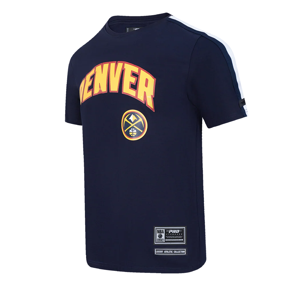 NBA DENVER NUGGETS CLASSIC MESH MEN'S STRIPED TEE (MIDNIGHT NAVY) - Image 2