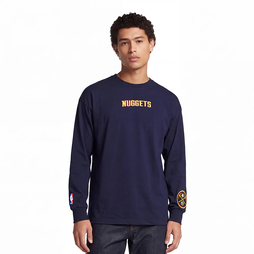 NBA DENVER NUGGETS WINGSPAN MEN'S DROP SHOULDER LS TEE (MIDNIGHT NAVY) - Image 2