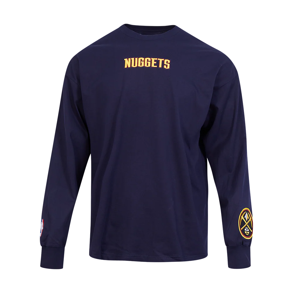 NBA DENVER NUGGETS WINGSPAN MEN'S DROP SHOULDER LS TEE (MIDNIGHT NAVY) - Image 4