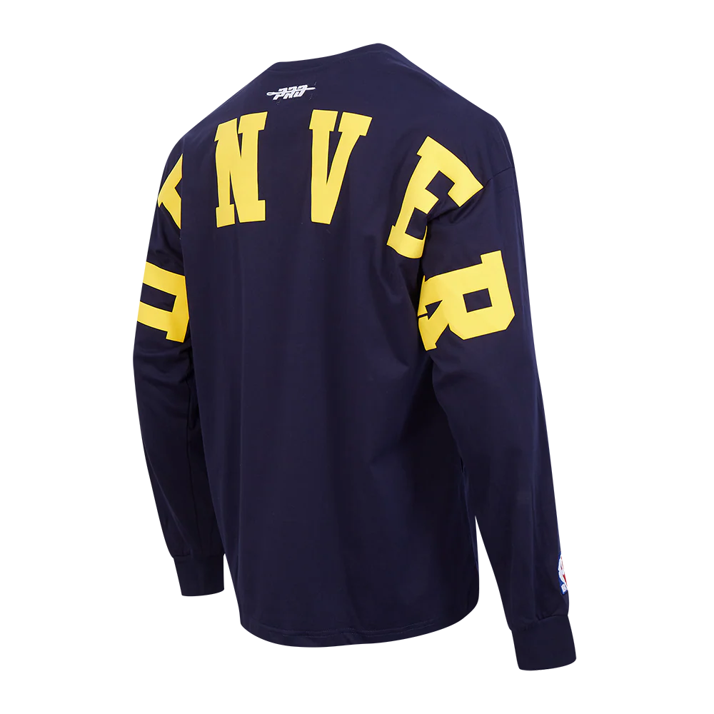 NBA DENVER NUGGETS WINGSPAN MEN'S DROP SHOULDER LS TEE (MIDNIGHT NAVY) - Image 5