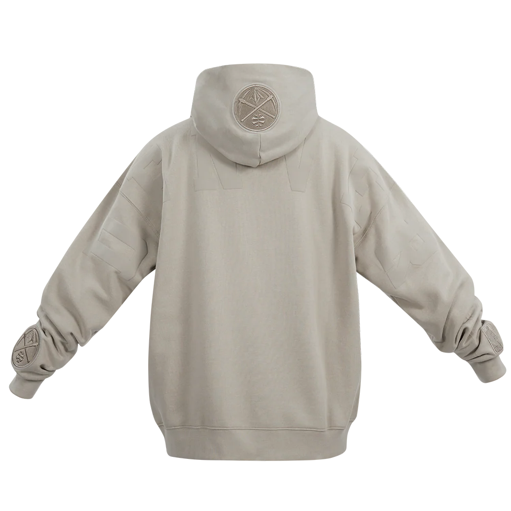 NBA DENVER NUGGETS WINGSPAN MEN'S DROP SHOULDER FLEECE PULLOVER HOODIE (TAUPE) - Image 7