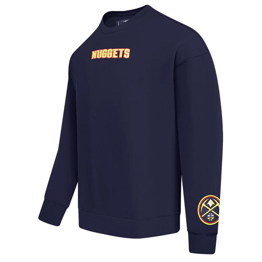 NBA DENVER NUGGETS WINGSPAN MEN'S DROP SHOULDER FLEECE CREWNECK (MIDNIGHT NAVY) - Image 4