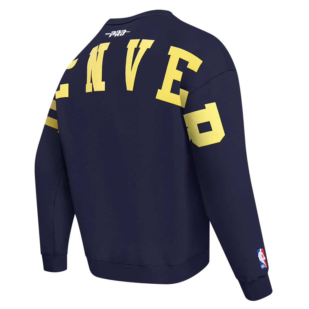 NBA DENVER NUGGETS WINGSPAN MEN'S DROP SHOULDER FLEECE CREWNECK (MIDNIGHT NAVY) - Image 6
