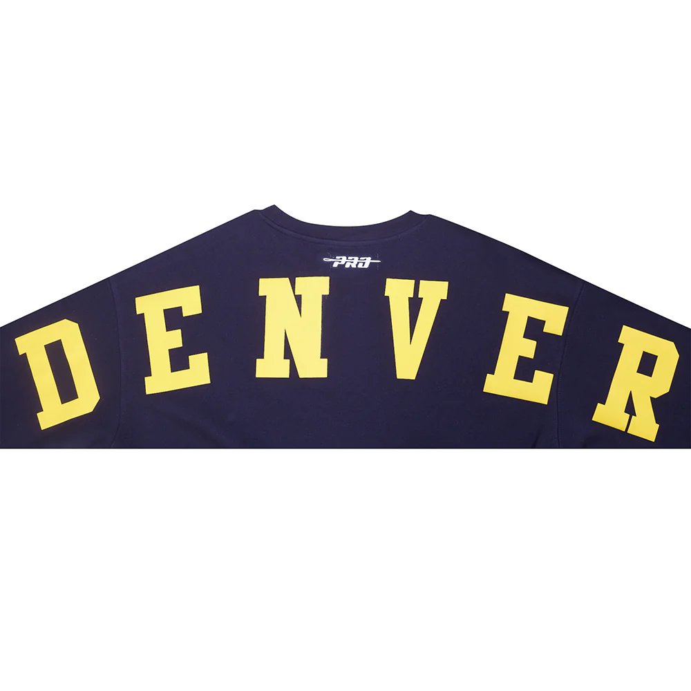 NBA DENVER NUGGETS WINGSPAN MEN'S DROP SHOULDER FLEECE CREWNECK (MIDNIGHT NAVY) - Image 7