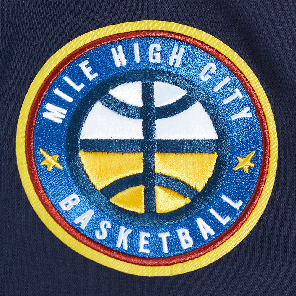 NBA DENVER NUGGETS CLASSIC CHENILLE MEN'S FULL ZIP HOODIE (MIDNIGHT NAVY) - Image 9