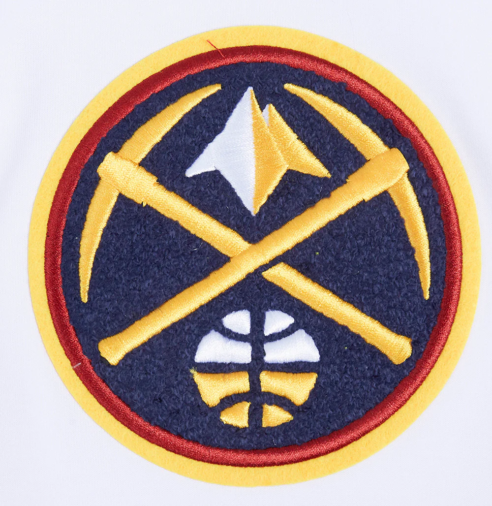 NBA DENVER NUGGETS CLASSIC CHENILLE MEN'S DK FULL ZIP PULLOVER HOODIE (WHITE) - Image 5