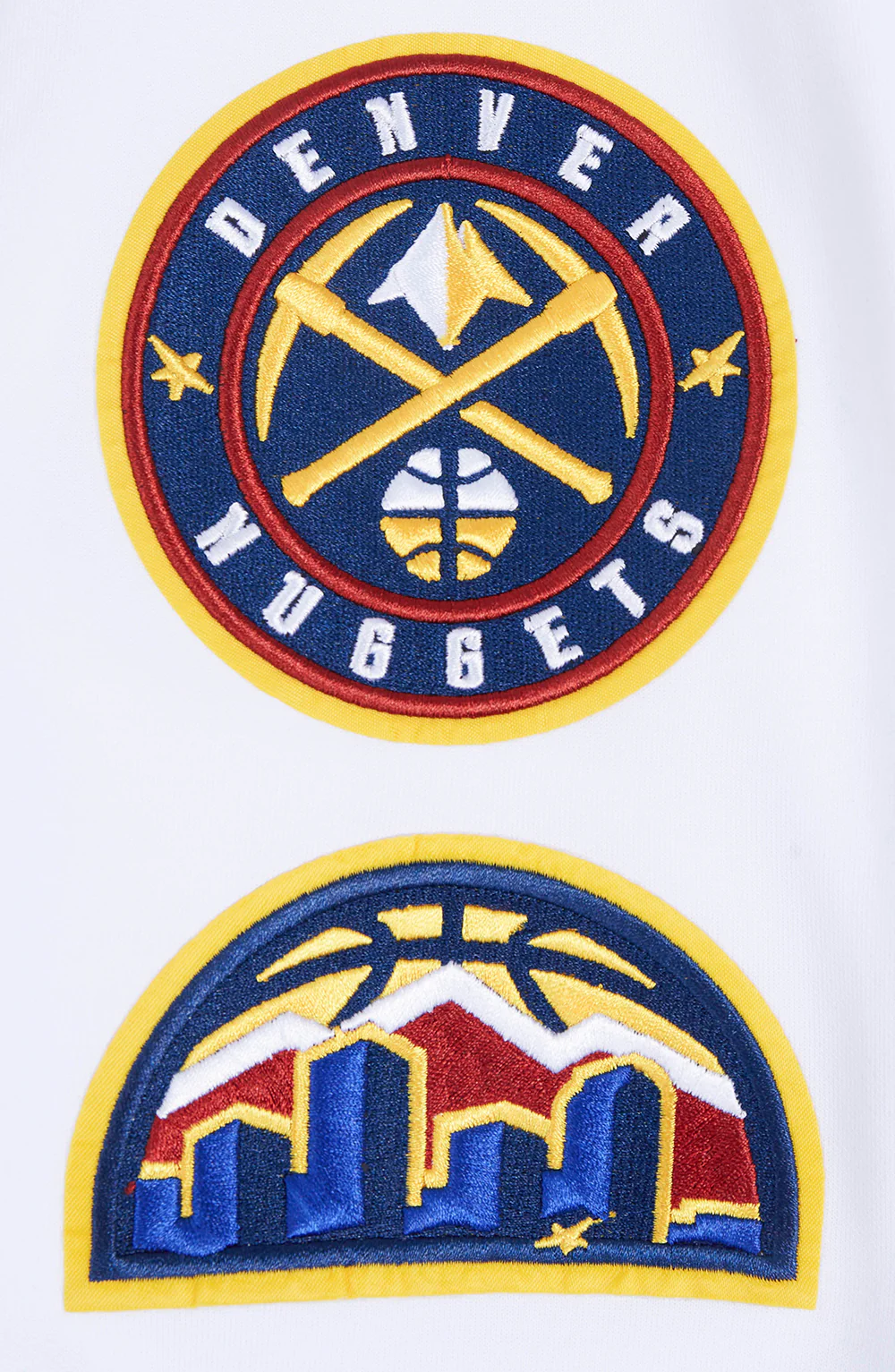 NBA DENVER NUGGETS CLASSIC CHENILLE MEN'S DK FULL ZIP PULLOVER HOODIE (WHITE) - Image 6