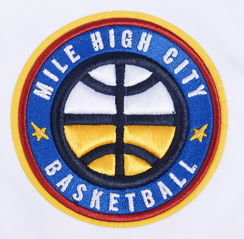 NBA DENVER NUGGETS CLASSIC CHENILLE MEN'S DK FULL ZIP PULLOVER HOODIE (WHITE) - Image 7