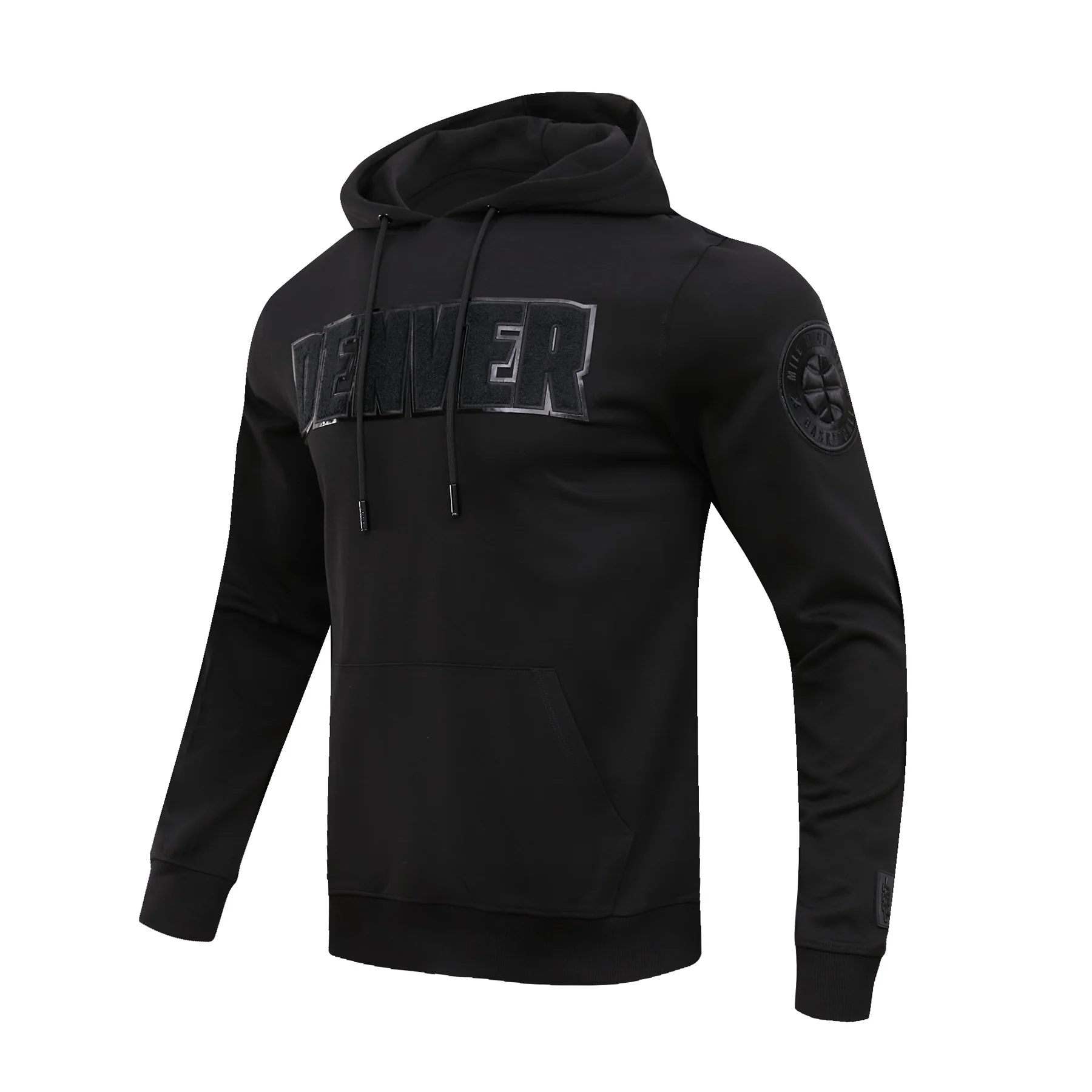 NBA DENVER NUGGETS TRIPLE BLACK MEN'S PULLOVER HOODIE (TRIPLE BLACK) - Image 2