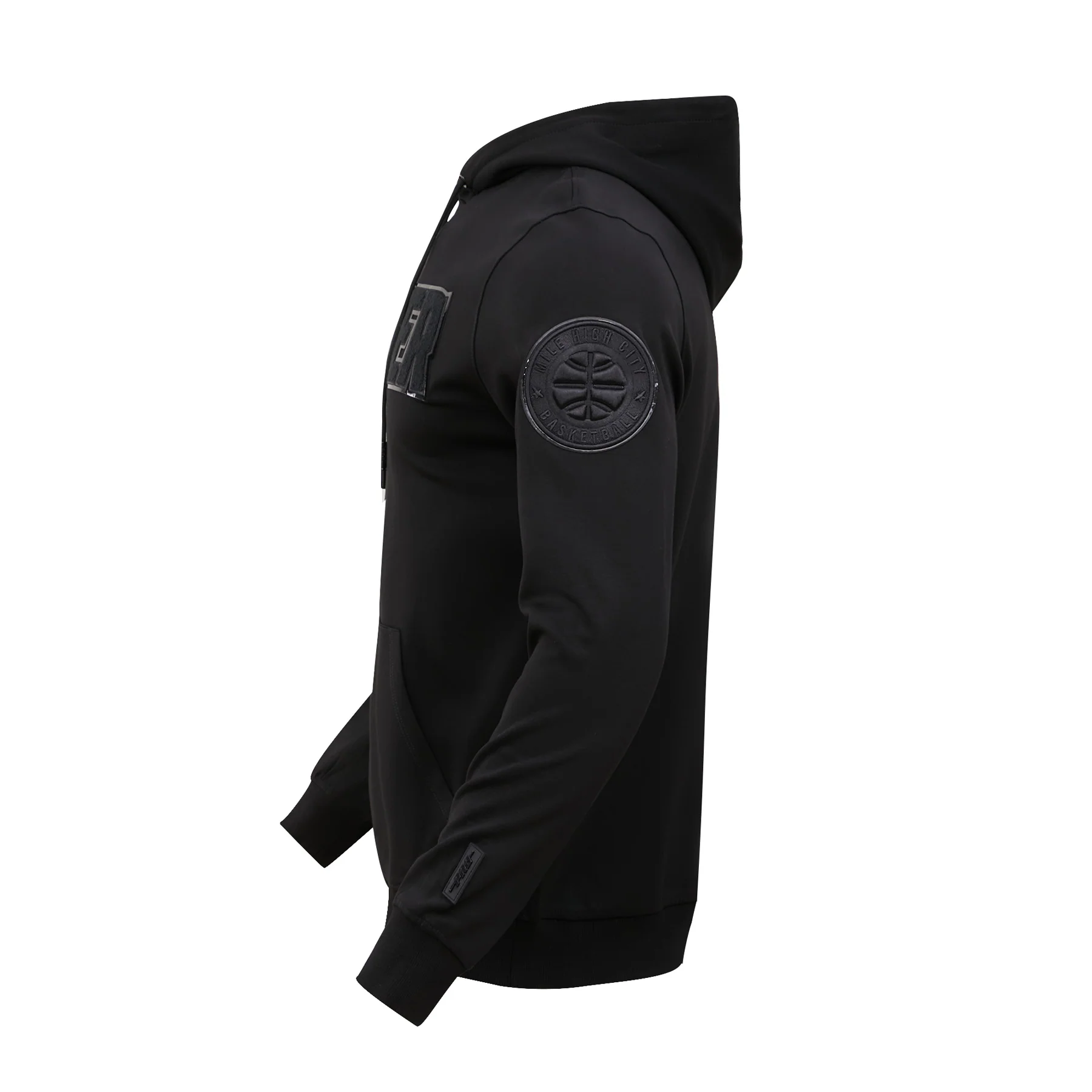 NBA DENVER NUGGETS TRIPLE BLACK MEN'S PULLOVER HOODIE (TRIPLE BLACK) - Image 3