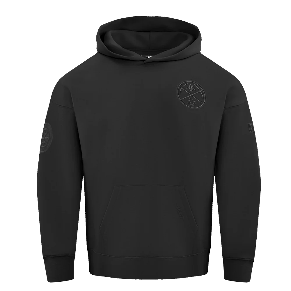 NBA DENVER NUGGETS NEUTRAL MEN'S DROP SHOULDER PULLOVER HOODIE (BLACK) - Image 3