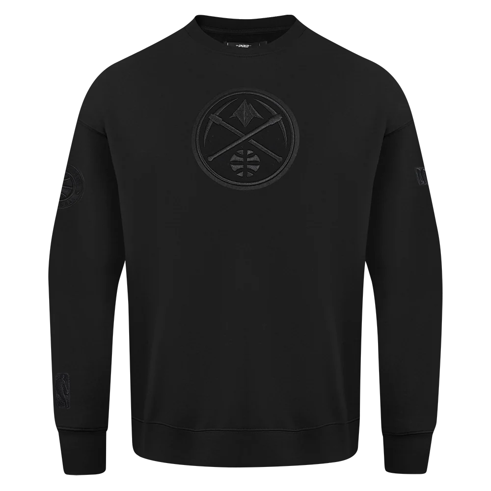 NBA DENVER NUGGETS NEUTRAL MEN'S DROP SHOULDER FLC CREWNECK (BLACK) - Image 3