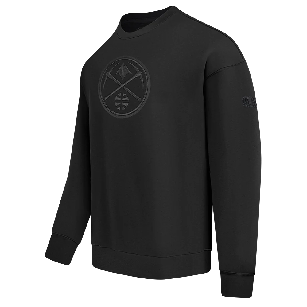 NBA DENVER NUGGETS NEUTRAL MEN'S DROP SHOULDER FLC CREWNECK (BLACK) - Image 4