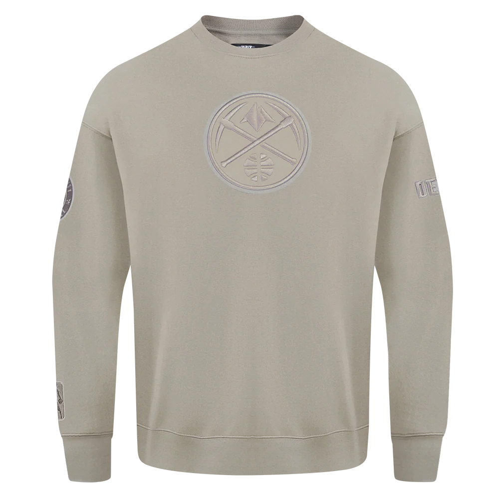 NBA DENVER NUGGETS NEUTRAL MEN'S DROP SHOULDER FLC CREWNECK (TAUPE) - Image 3
