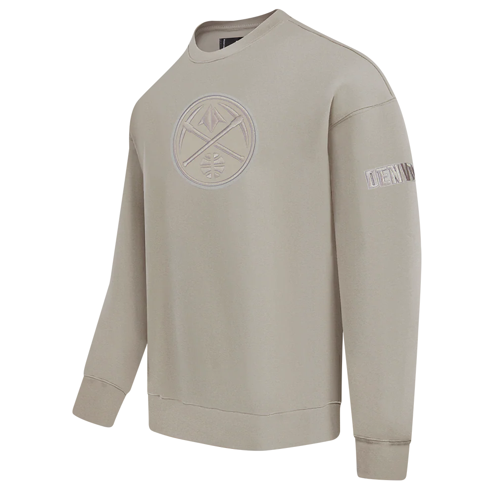 NBA DENVER NUGGETS NEUTRAL MEN'S DROP SHOULDER FLC CREWNECK (TAUPE) - Image 4