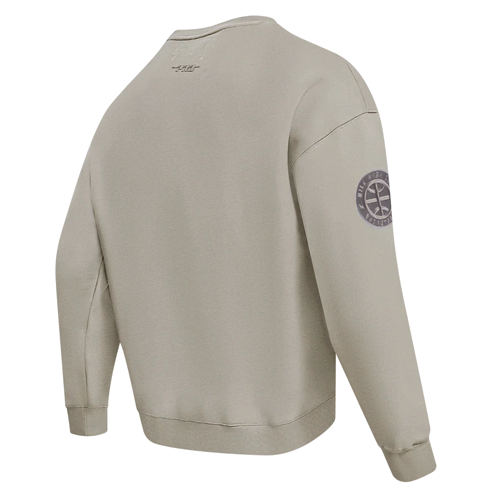 NBA DENVER NUGGETS NEUTRAL MEN'S DROP SHOULDER FLC CREWNECK (TAUPE) - Image 6